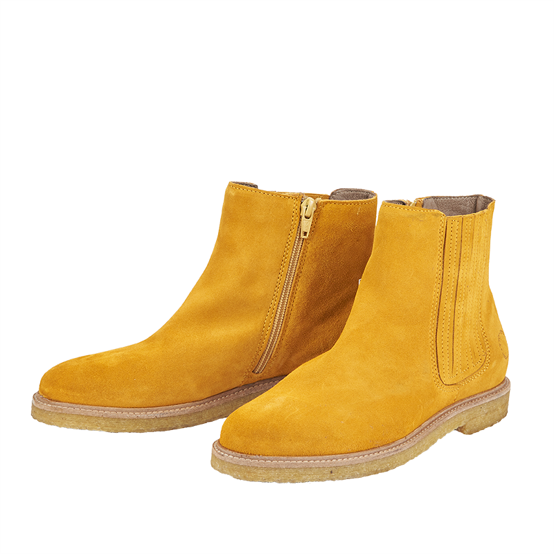 yellow suede boots