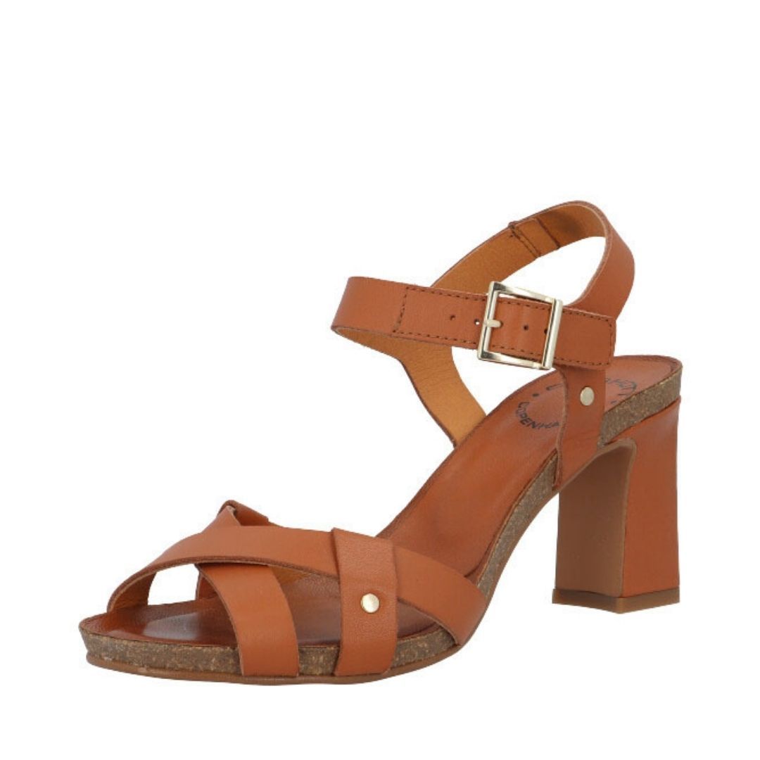 cognac leather sandals